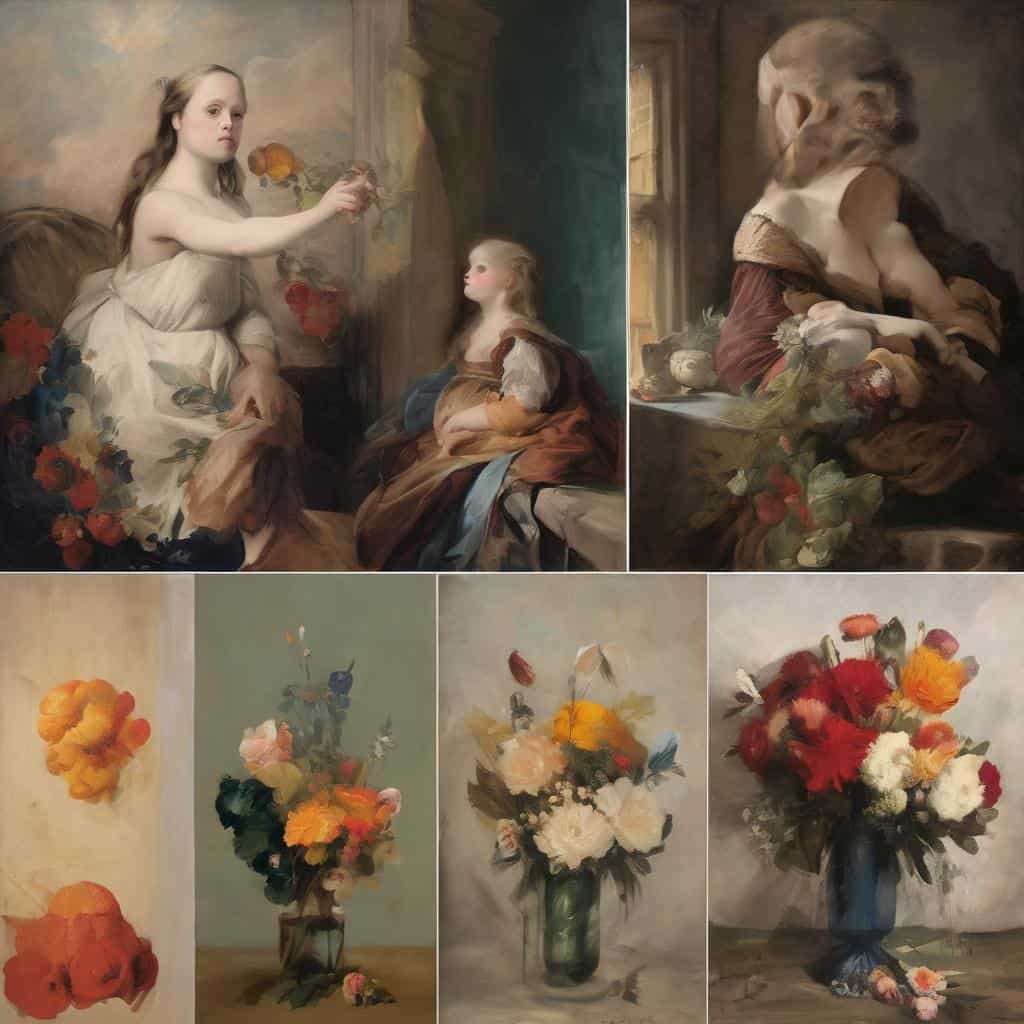 Ανθρώπινα πορτρέτα και λουλουδάτες συνθέσεις από καλλιτέχνες παγκόσμιας εμβέλειας.